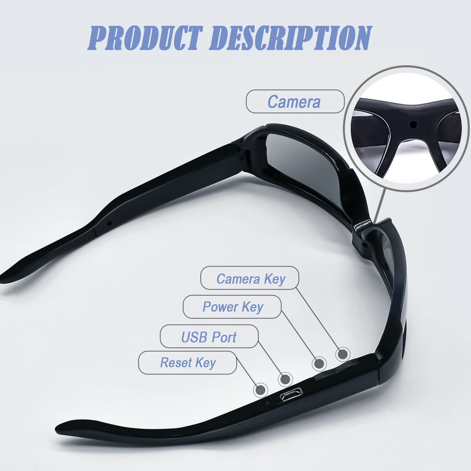 Safety Net Plastic Eyewear Clear Glasses Spy Camera