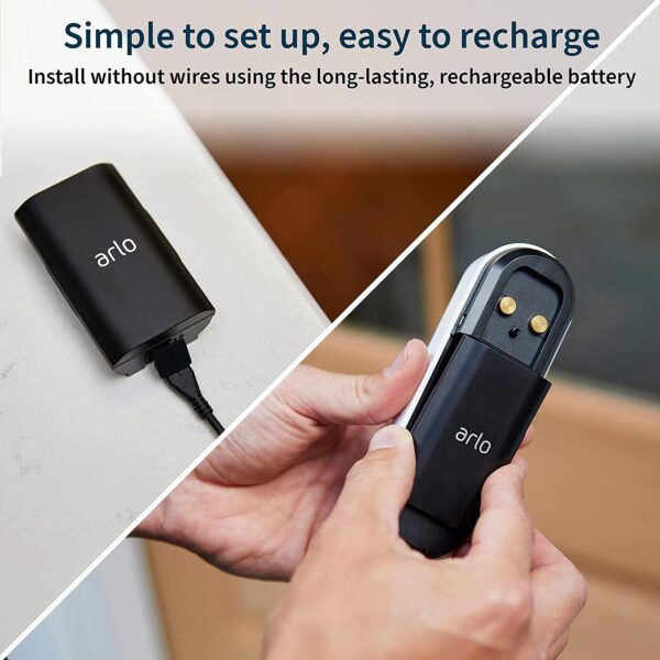 Arlo Essential Wireless Doorbell Camera - Easy to recharge