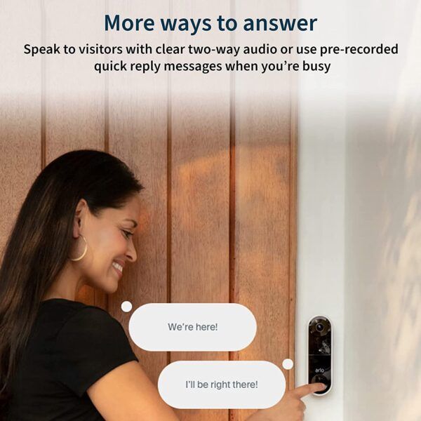 Arlo Essential Wireless Doorbell Camera - 2-way talk allows you to speak with visitors