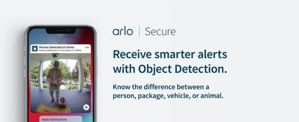 Arlo Essential Wireless Doorbell Camera - Smart object detection