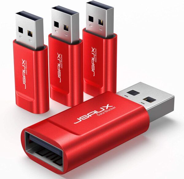 JSAUX USB Data Blocker - red color