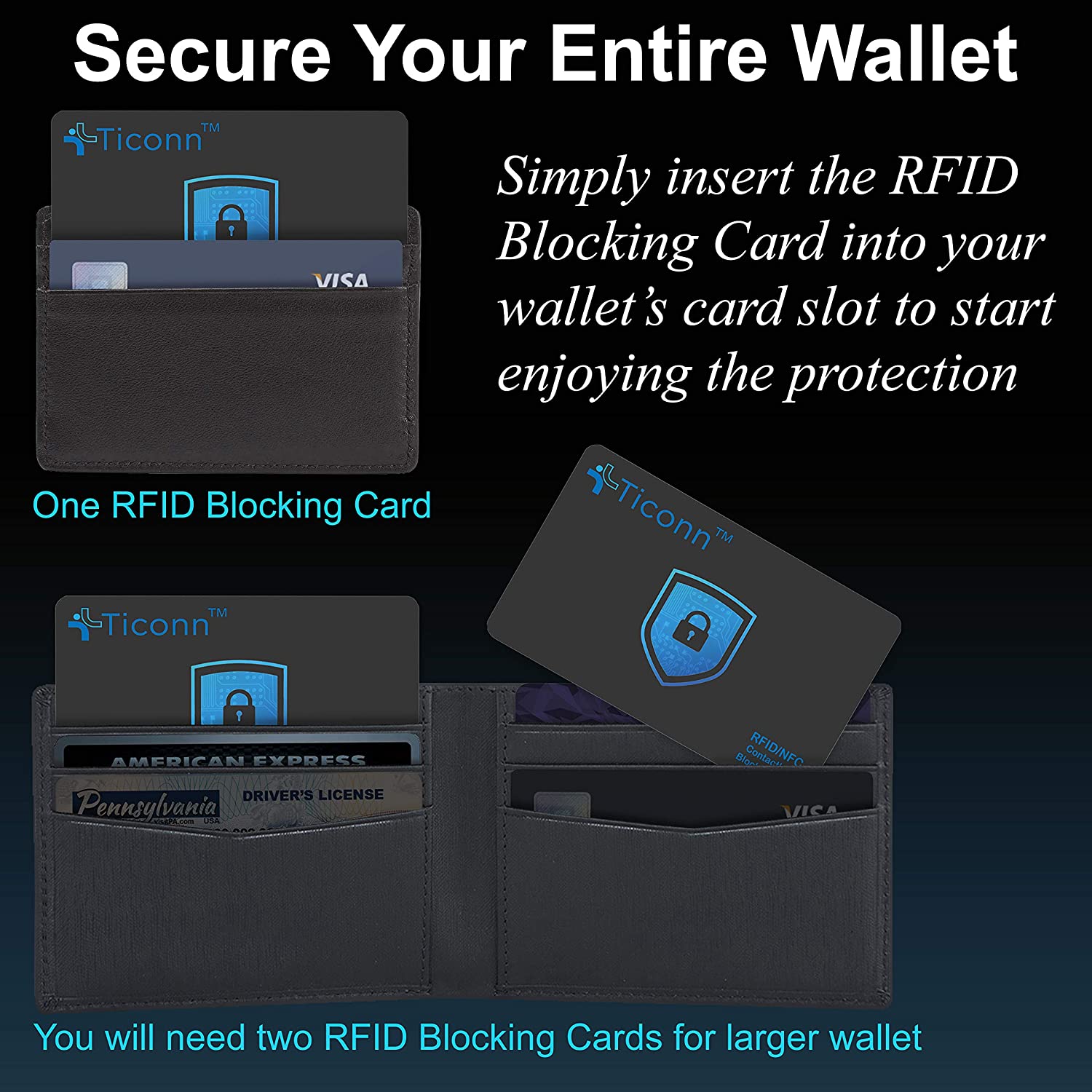 Ticonn RFID Blocking Cards (4x) - SpyCamCentral