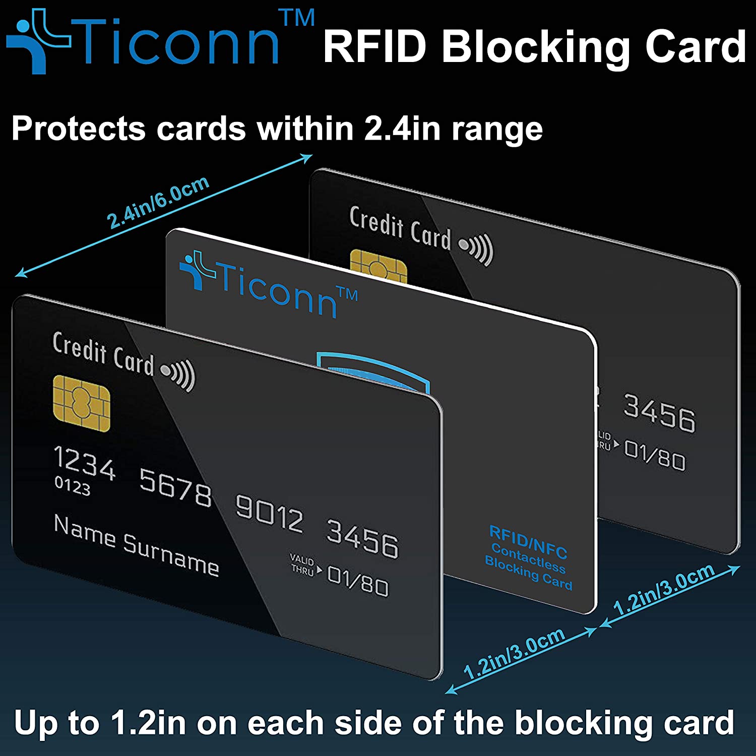 Ticonn RFID Blocking Cards (4x) - SpyCamCentral