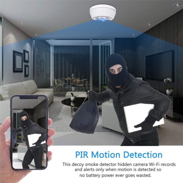 WNAT Smoke Detector Spy Camera - motion detection