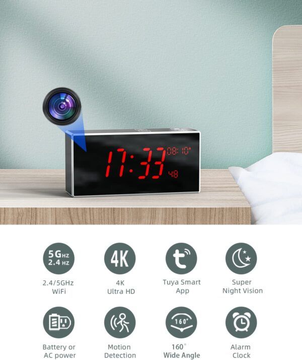 Balugina WiFi Alarm Clock Spy Camera 02