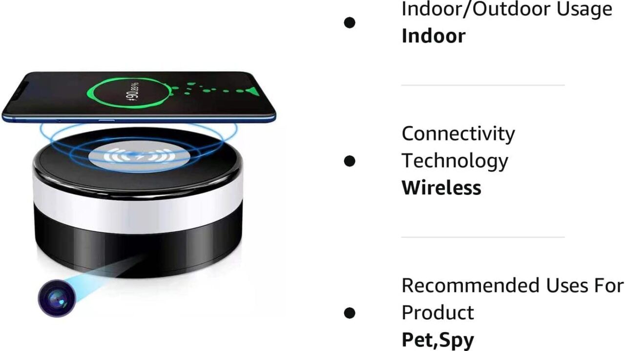 Fabde Wireless Phone Charger Hidden Camera SpyCamCentral