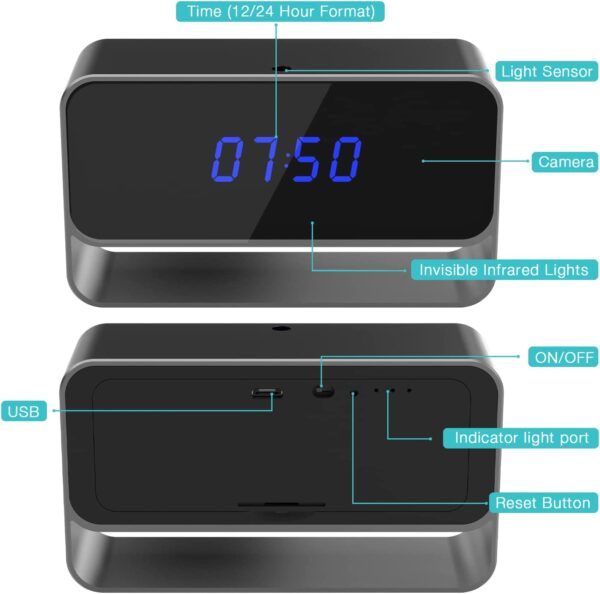 GooSpy WiFi Alarm Clock Spy Camera 02