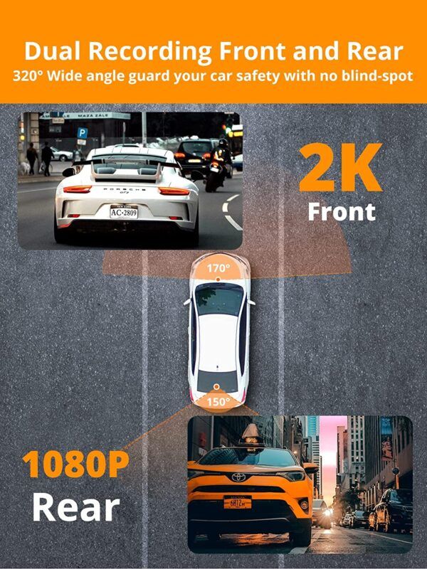 Kingslim Dual Front and Back WiFi Dash Cam 03