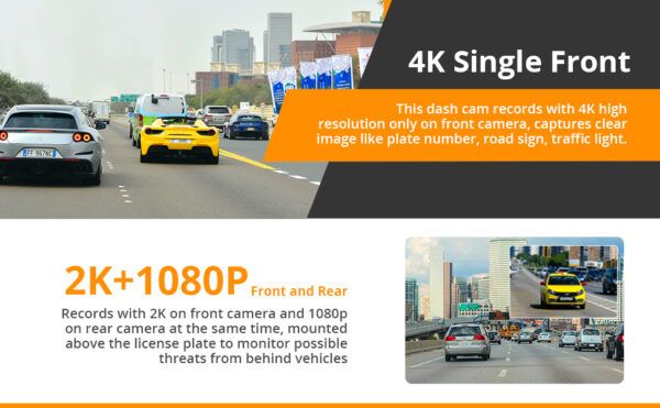 Kingslim Dual Front and Back WiFi Dash Cam 10