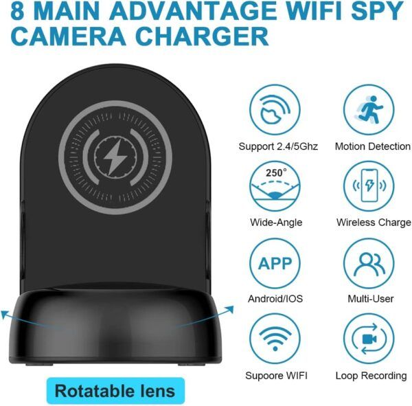 Miuyogern Wireless Phone Charger Hidden Camera 02