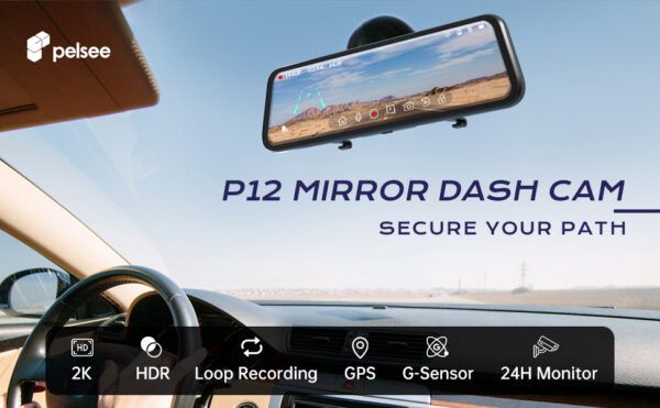 Pelsee P12 Mirror Dual Dash Cam 08