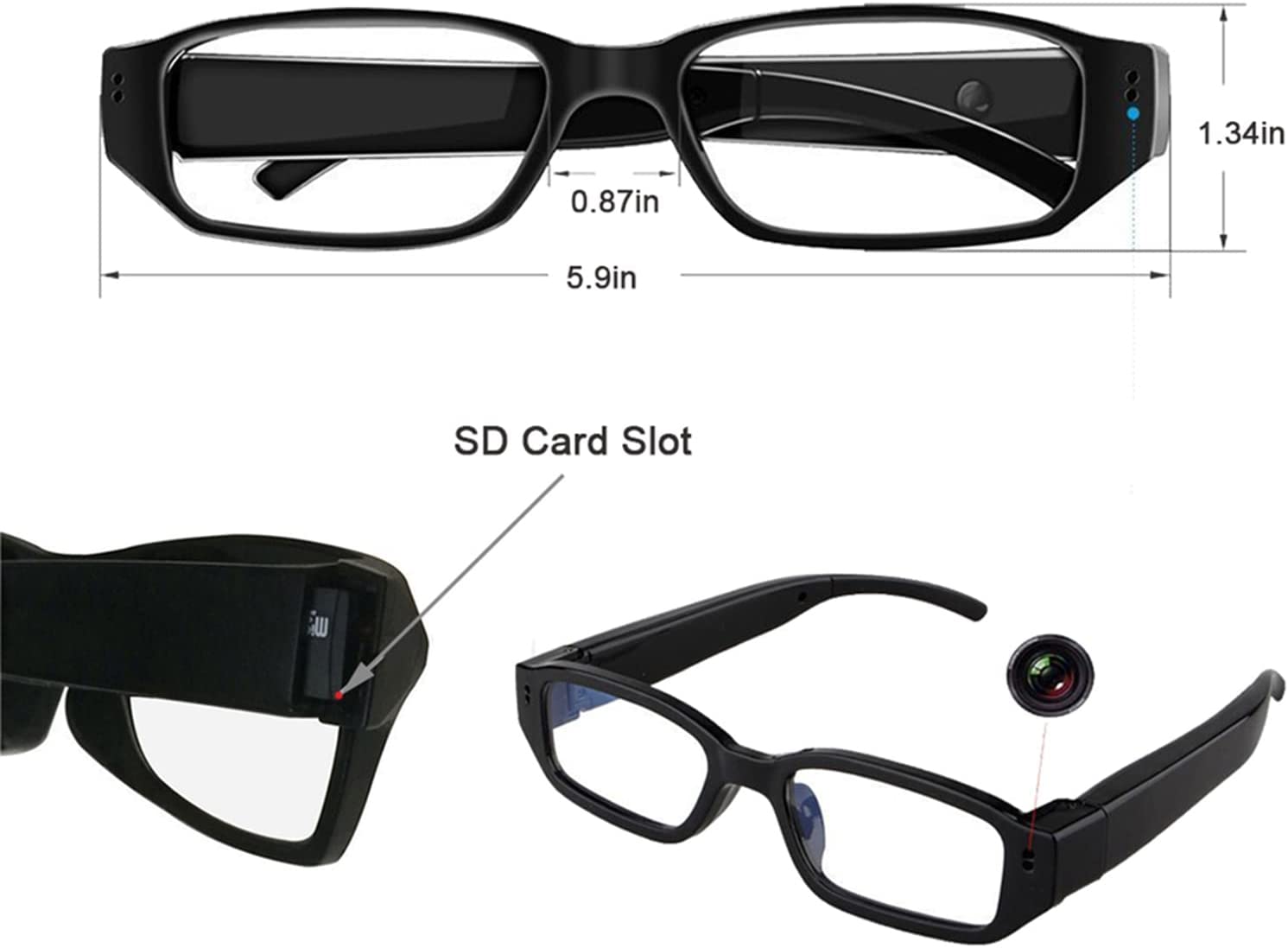 OTP-GL806C Professional 1080P Hidden lens Glasses camcorder with Remote  controller & touch screen - One Tech Intelligent Co.,LTD