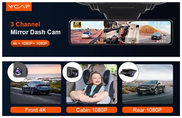 VVCAR 4K Mirror Dash Cam 09